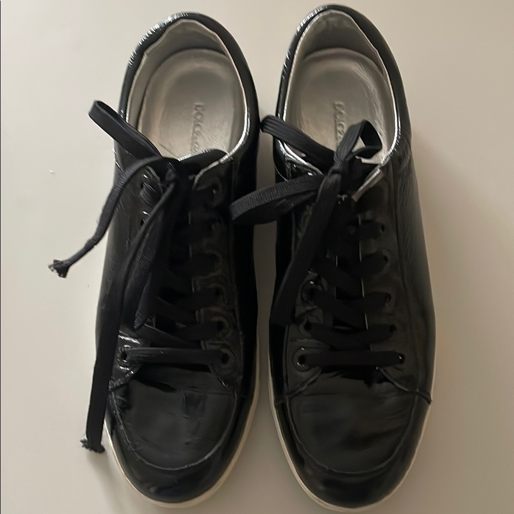 Dolce Gabbana Black Leather Sneakers